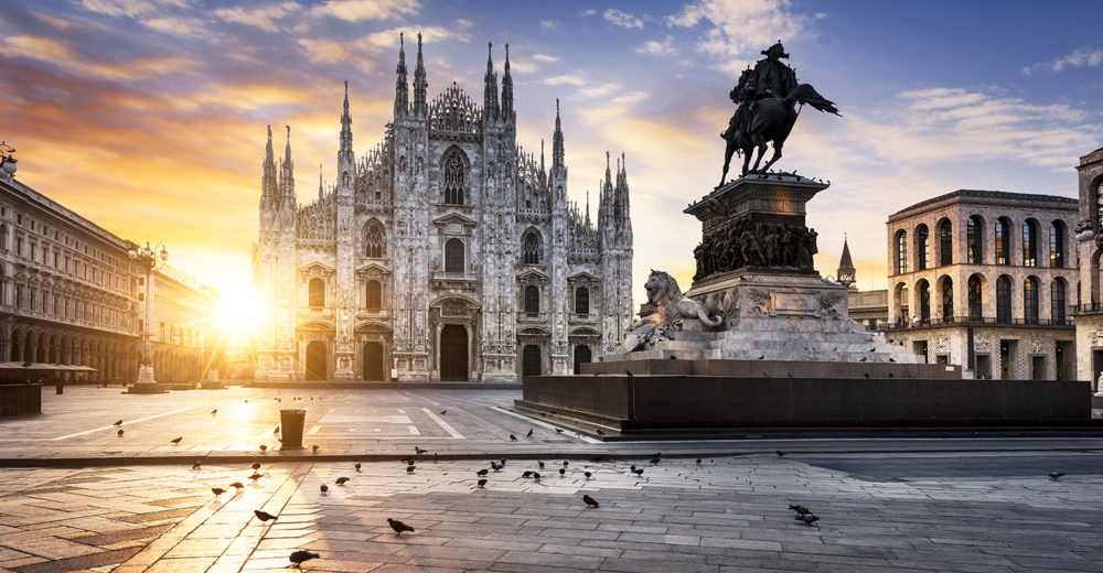 Milano spirit Duomo at sunrise, Milan, Europe.