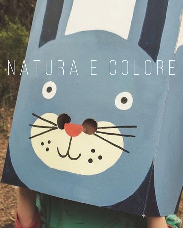 Nature and Color Project, with a rabbit as a children's mask.