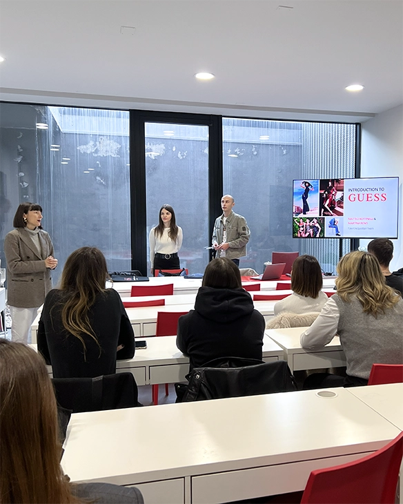 Students attending the Career Day with Guess at school.