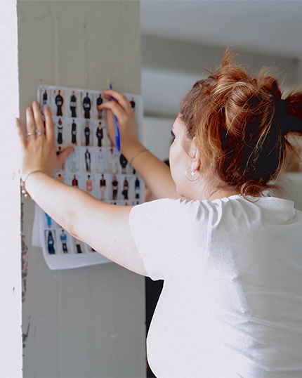 Student checks the lookboard.
